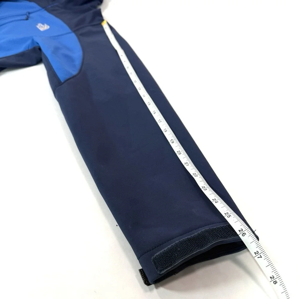 The North Face Windwall‎ Softshell Jacket Mens L Blue Fleece Full Zip